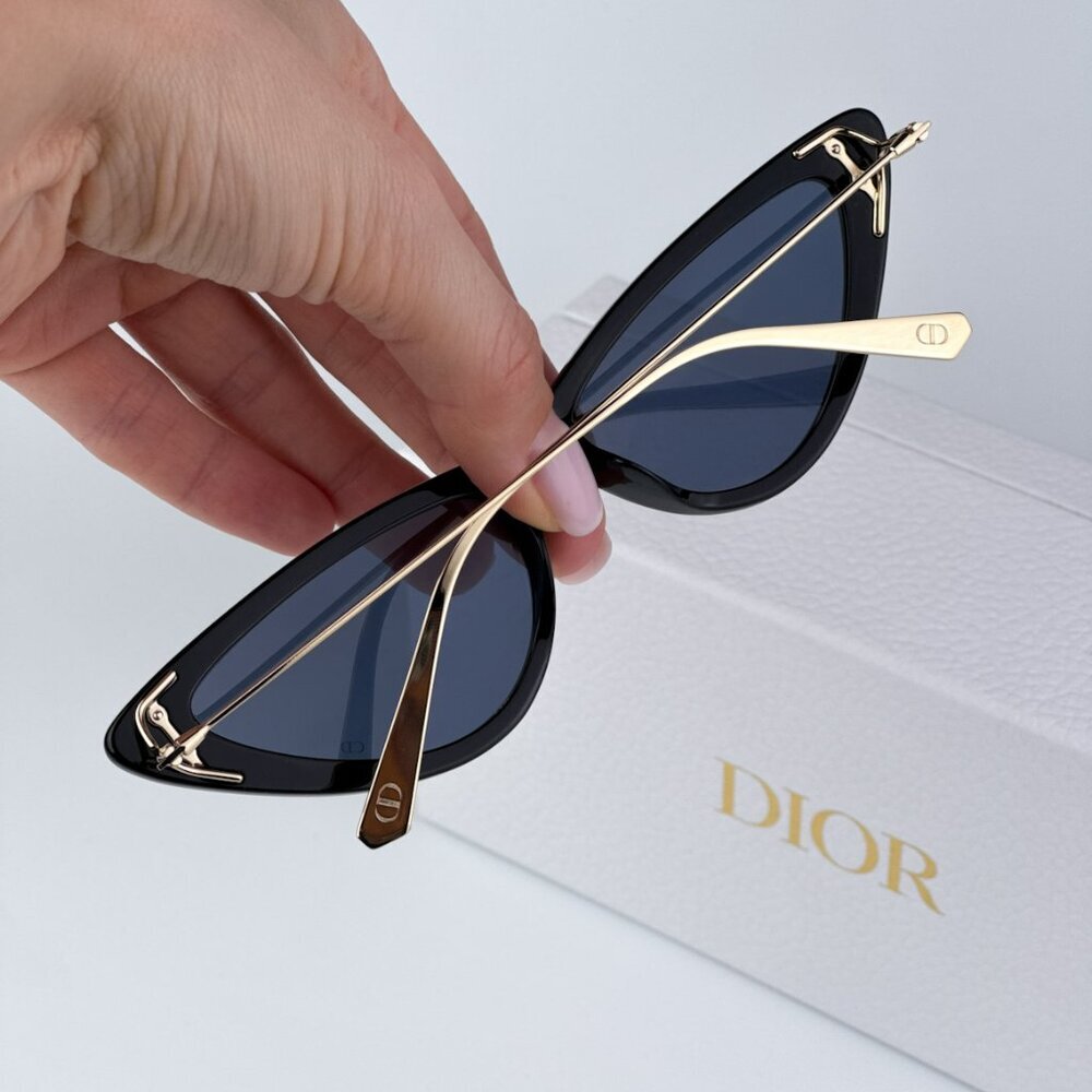 Dior MISSDIOR B4U CD40105U 01V 12B0 BRAND NEW Sunglasses Shiny Black Blue Unisex - Picture 3 of 13